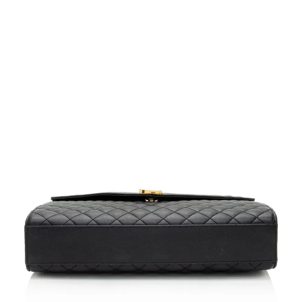 Saint Laurent Mixed Matelasse Grain de Poudre Monogram Large Envelope Bag - Picture 4 of 15